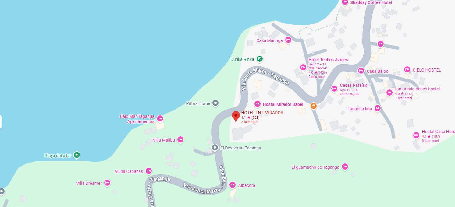 mapa hotel TNT Mirador